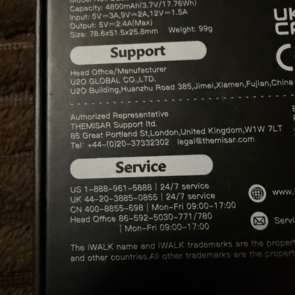 iWALK Portable Charger Power Bank 4800mAh with LED Display White -New - Picture 3 of 4